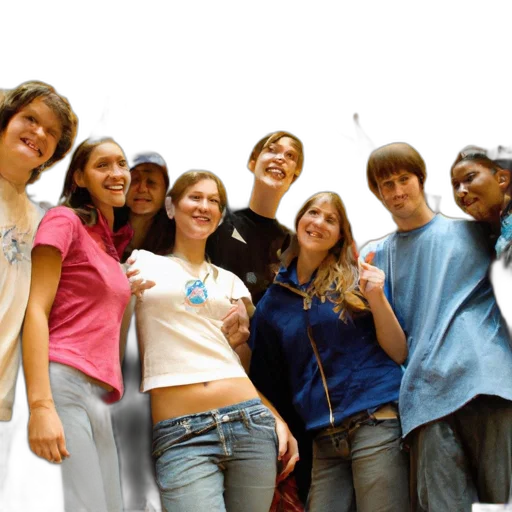 staff, youthful, group, gathers transparent PNG cut-out