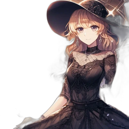 dress, hat, crown, staff transparent PNG cut-out
