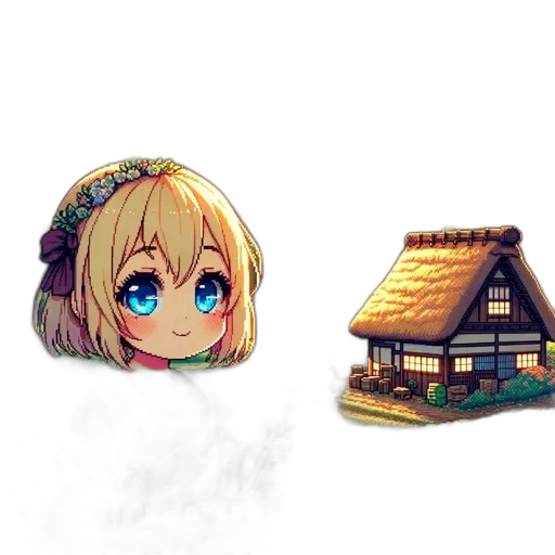 hat, pixel art, anime, fantasy art transparent PNG cut-out