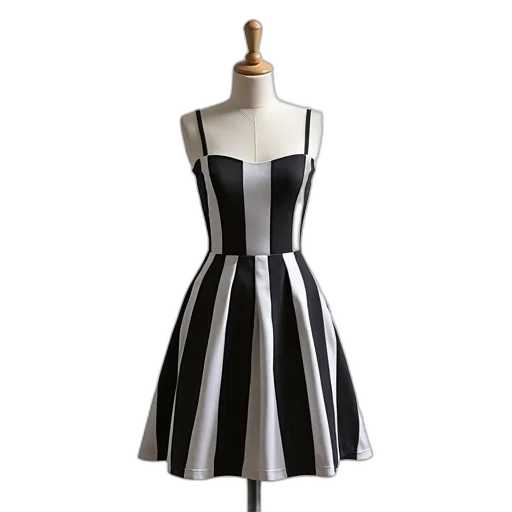 dress, 3d render, monochrome, black transparent PNG cut-out
