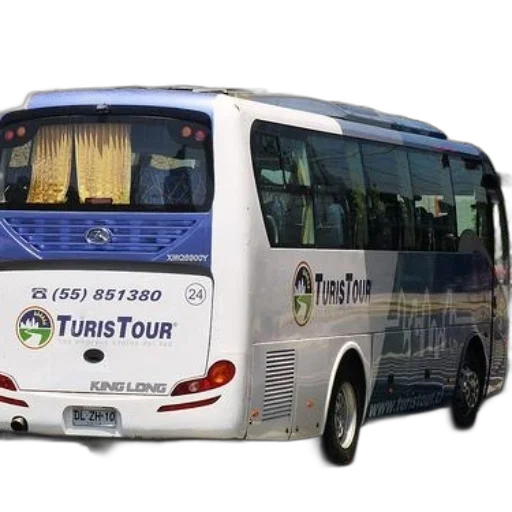 3d render, white, blue, bus transparent PNG cut-out