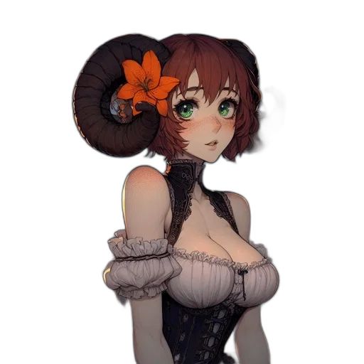 dress, staff, flower, robot transparent PNG cut-out