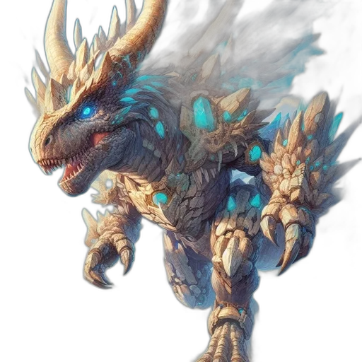 dragon, creature, animal, staff transparent PNG cut-out