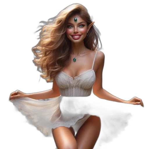 dress, jewelry, fantasy art, concept art transparent PNG cut-out