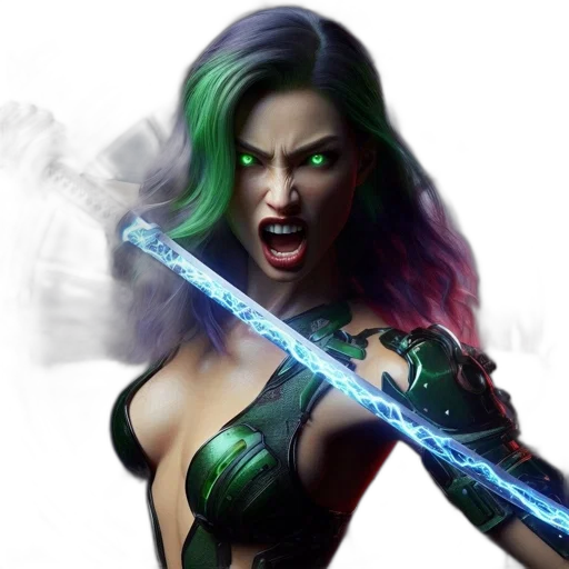 comic book art, concept art, fantasy art, cyberpunk transparent PNG cut-out
