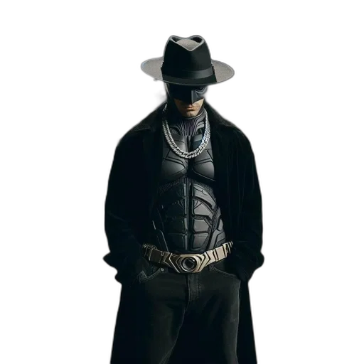 hat, jacket, mask, comic book art transparent PNG cut-out