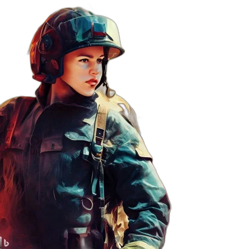 jacket, weapon, face, hat transparent PNG cut-out