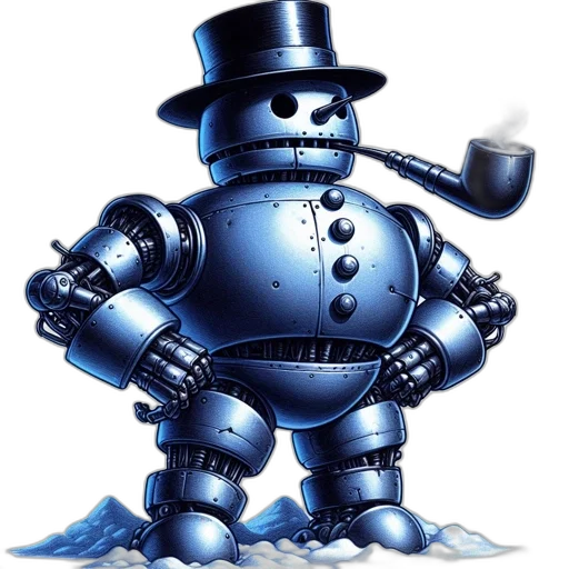robot, concept art, 3d render, pixel art transparent PNG cut-out