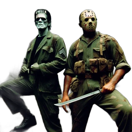 mask, concept art, comic book art, two transparent PNG cut-out