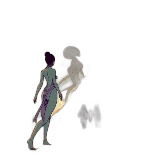 dress, creature, staff, jewelry transparent PNG cut-out