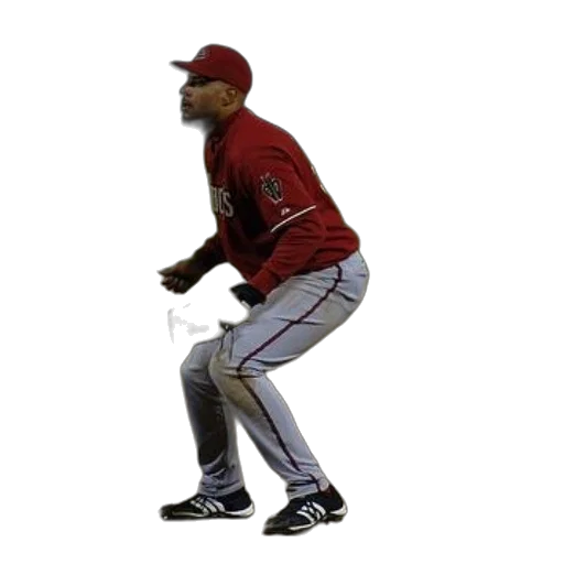 baseball, player, red, uniform transparent PNG cut-out