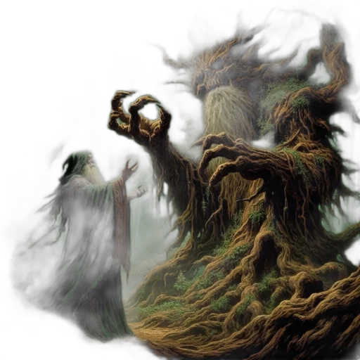 tree, creature, dragon, hair transparent PNG cut-out