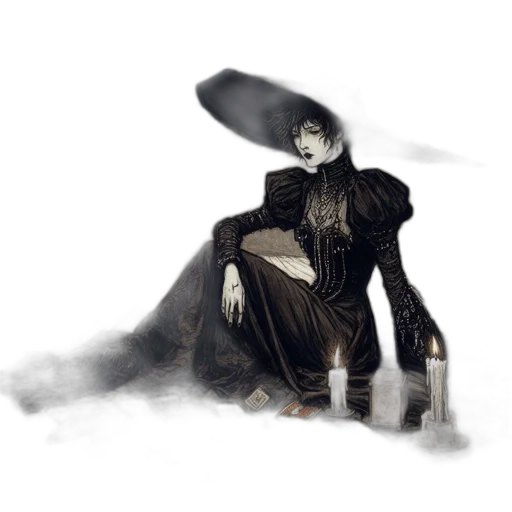hat, mask, staff, dress transparent PNG cut-out