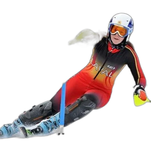 female, skier, wearing, red transparent PNG cut-out