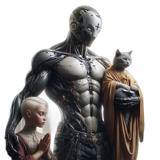 comic book art, concept art, fantasy art, cyberpunk transparent PNG cut-out