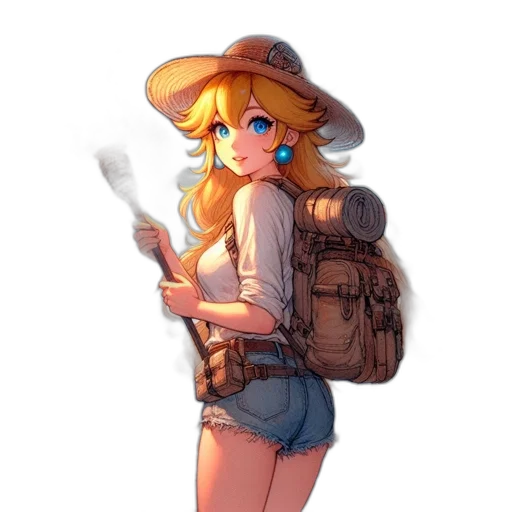hat, staff, weapon, jacket transparent PNG cut-out