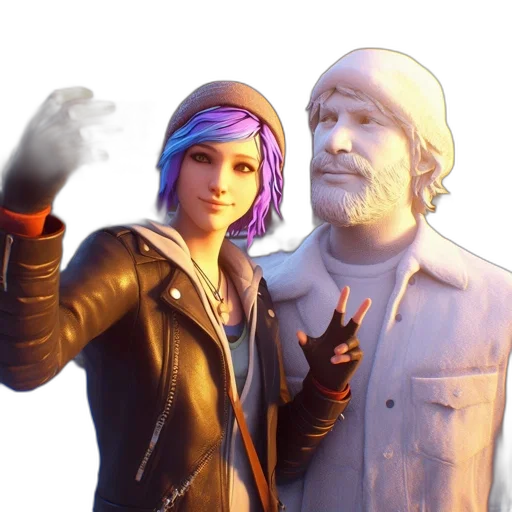 jacket, face, weapon, staff transparent PNG cut-out