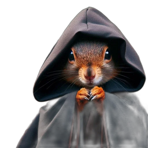 animal, jacket, hat, staff transparent PNG cut-out