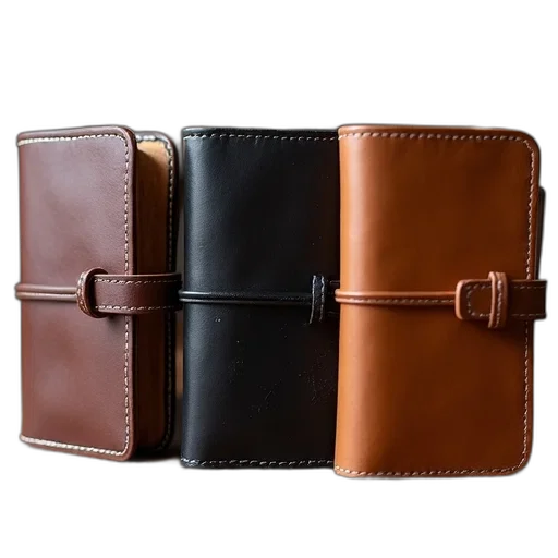 earth tones, collection, three, leather-bound transparent PNG cut-out