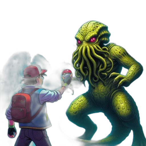 creature, concept art, comic book art, pixel art transparent PNG cut-out