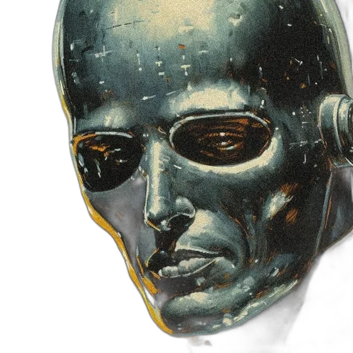 robot, mask, face, cyberpunk transparent PNG cut-out