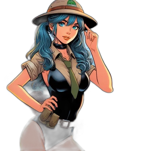 hat, staff, anime, comic book art transparent PNG cut-out