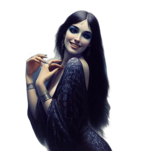 dress, hair, face, photorealistic transparent PNG cut-out