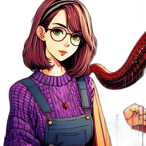 hair, staff, pixel art, cartoon transparent PNG cut-out