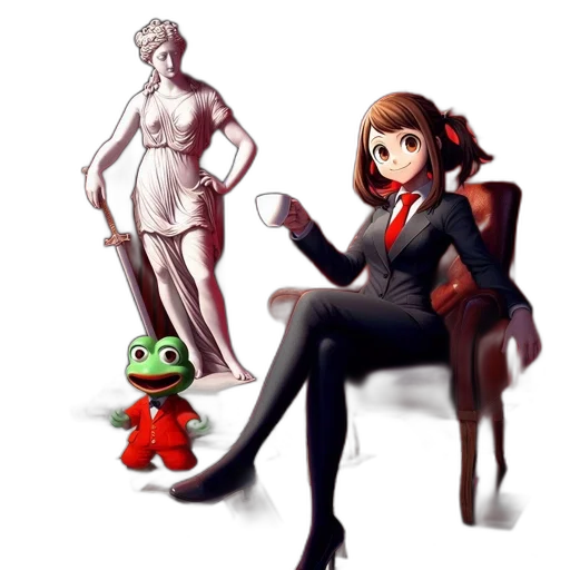 dress, robot, staff, creature transparent PNG cut-out