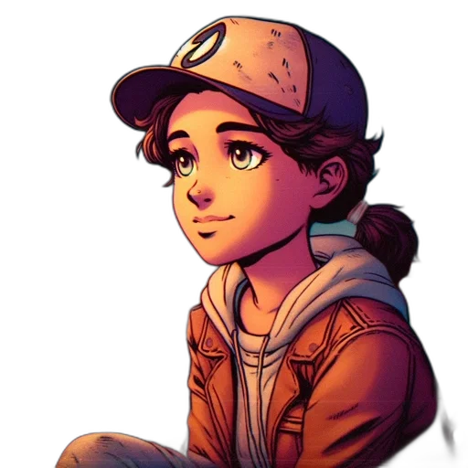 hat, face, jacket, cartoon transparent PNG cut-out