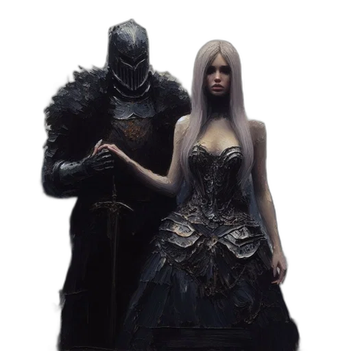 dress, mask, sword, fantasy art transparent PNG cut-out