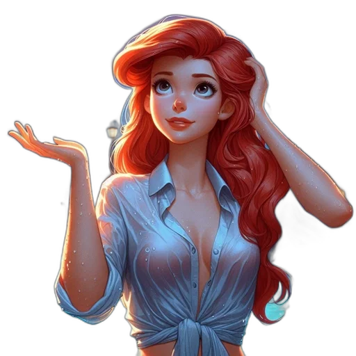 dress, face, fantasy art, cartoon transparent PNG cut-out