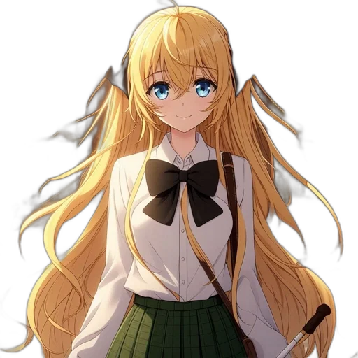 staff, dress, hair, face transparent PNG cut-out