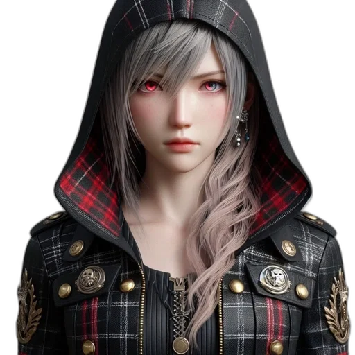 jacket, face, hair, concept art transparent PNG cut-out