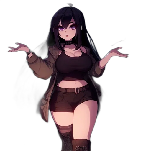 dress, creature, staff, jacket transparent PNG cut-out