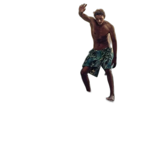 creature, man, stands, surfing transparent PNG cut-out