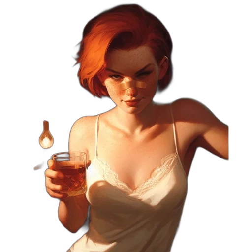dress, bottle, jewelry, face transparent PNG cut-out
