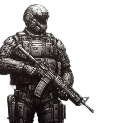 weapon, robot, concept art, pixel art transparent PNG cut-out