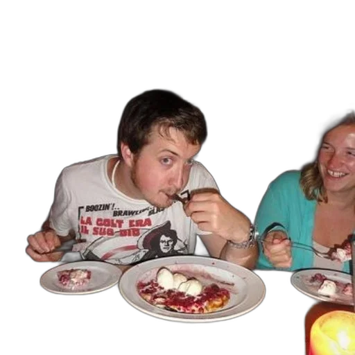 food, two, people, enjoying transparent PNG cut-out