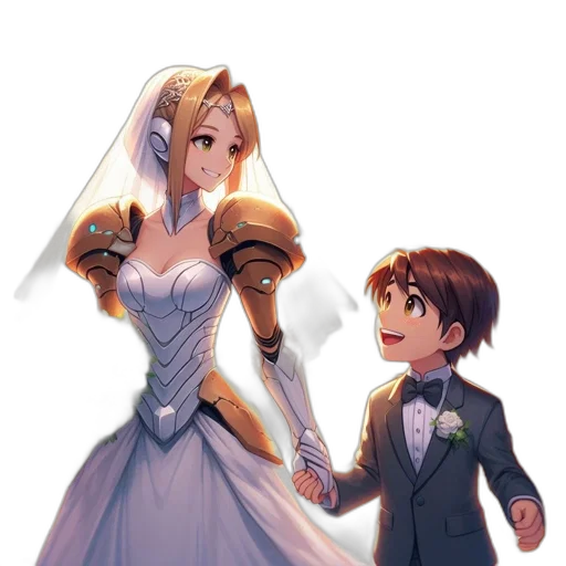 crown, dress, sword, robot transparent PNG cut-out