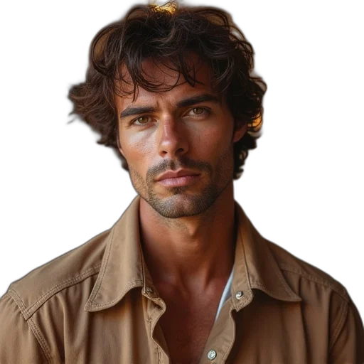 face, staff, hair, jacket transparent PNG cut-out