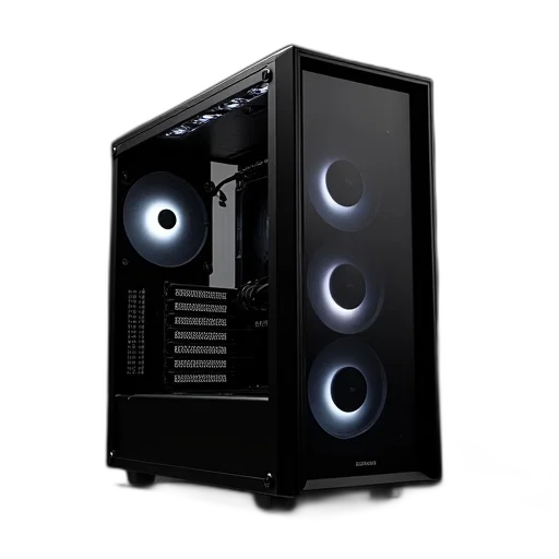 3d render, black, gaming, desktop transparent PNG cut-out