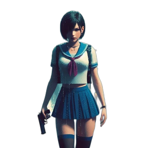 dress, weapon, concept art, 3d render transparent PNG cut-out