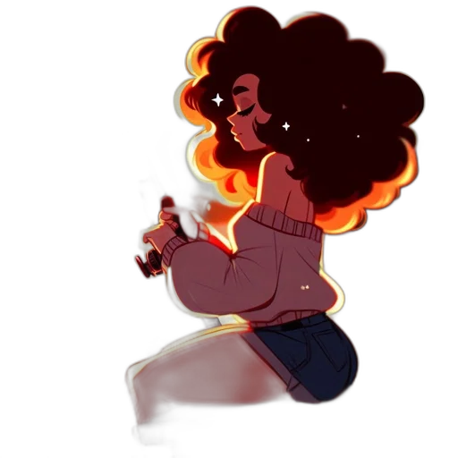 hair, staff, weapon, creature transparent PNG cut-out