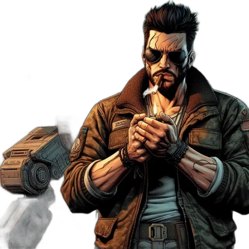 jacket, comic book art, concept art, cyberpunk transparent PNG cut-out