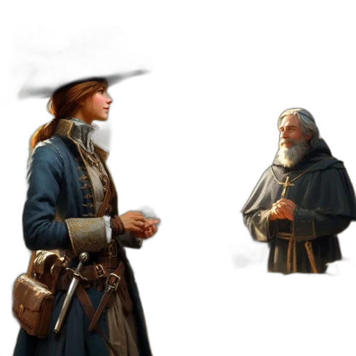 hat, staff, jacket, sword transparent PNG cut-out