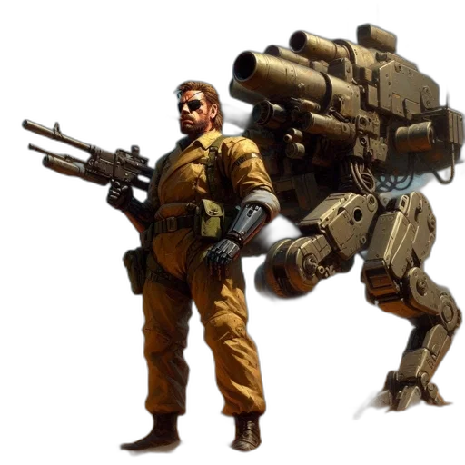 robot, weapon, jacket, concept art transparent PNG cut-out
