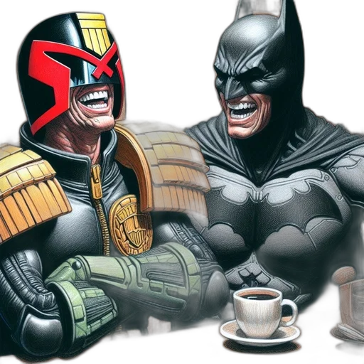 comic book art, concept art, two, famous transparent PNG cut-out
