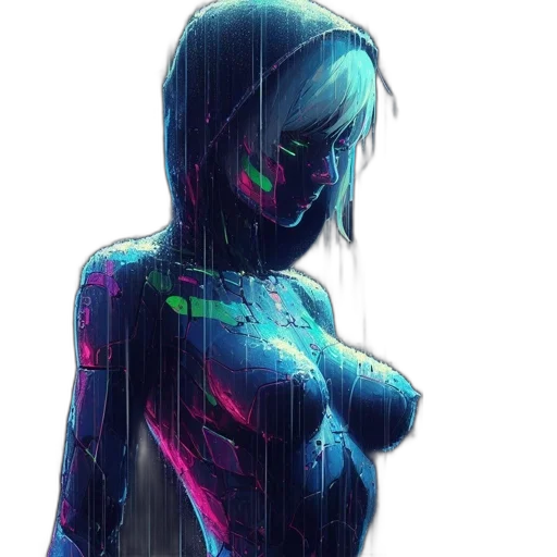 dress, robot, jacket, cyberpunk transparent PNG cut-out