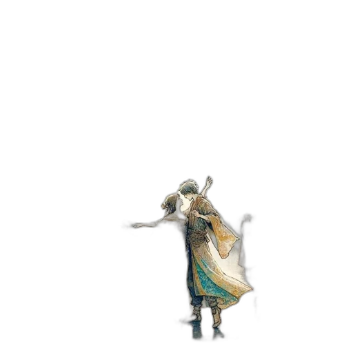 dress, hat, staff, sword transparent PNG cut-out